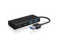 ICY BOX USB-C Hub 5Gbit/s, 2xUSB-C, 2xUSB-A, 10cm integrert USB kabel