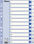 ESSELTE Register A4 Plast 1-12 faner Blå/Hvit