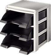 LEITZ Brevkurvstativ 3 kurver Sort