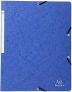 EXACOMPTA Strikkmappe A4 u/klaffer 400g Blå