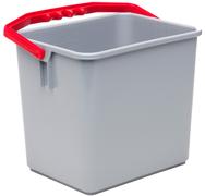 LILLEBORG Plastbøtte m/håndtak 6L Grå/Rød