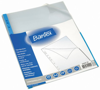 BANTEX Signallomme A4 PP 80my Blå (25) (205001)