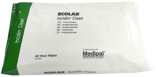 ECOLAB Rengjøringskluter Incidin Clean Maxi (40) (3077920)