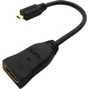 ACCELL HDMI-adapter, HDMI High Speed with Ethernet, micro HDMI 19-pin han til HDMI 19-pin hun Sort
