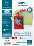 EXACOMPTA Aktomslag m/vindu A4 Assortert (100)