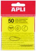 APLI Notatblokk Transparent 75x75mm Gul