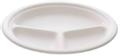  Tallerken Bagasse 26cm 3 rom Hvit (50)