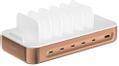 4SMARTS Charging Station Team 100W, 1x USB-A port, 5x USB-C ports, includes 6 cables, Copper