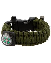 MILRAB Survival Bracelet m/ Fire Starter & Compass - Ranneke  - Oliivi