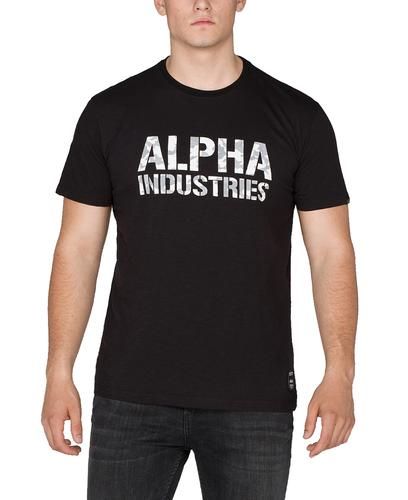 Alpha Industries Camo Print - T-paita - Musta/ valkoinen (156513-95)