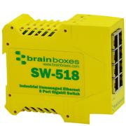 BRAINBOXES Industrial 8 Port Gigabit Ethernet Switch