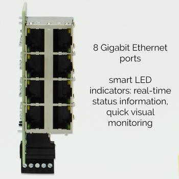 BRAINBOXES Embedded Industrial 8 Port Gigabit Ethernet Switch (SW-118)