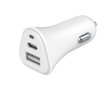 BIGBEN Just Green Car Charger with USB-A and USB-C ports (5.4A) White / JGCAC2USBAC5.4AW (JGCAC2USBAC5.4AW)