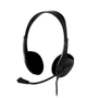 DELTACO Headset On-ear kabelanslutet stereo HL-43 volymkontroll 3-pol 2*3,5mm svart