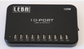LEBA Leba 10-portin USB-laturi (10 porttia 2,4 Amp) (NCAR-U10-SC)