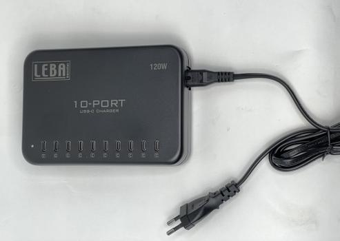 LEBA Leba 10-portin USB-C -laturi (10 porttia, 12 wattia käytettävissä laitetta kohti) (NCHAR-UB10-SC)