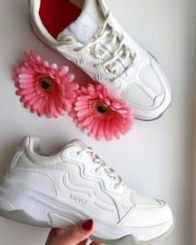 Asfvlt Onset, White Grey Dame Retro Sneakers