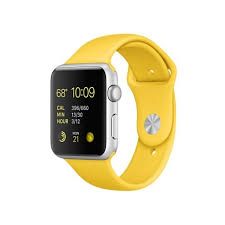 APPLE Apple Watch Sport 42mm Silver Aluminium Case with Yellow Sport Band (MMFE2KS/A)