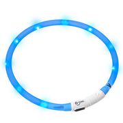  LED - lyshalsbånd Blå 20-70cm -Hund