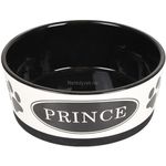 Keramikkskål PRINCE 18cm 1130ml Black/ White -Hundeskål (14-518468)