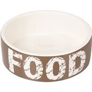  Keramikkskål FOOD/WATER 12,5cm 280ml Taupe -Hundeskål