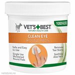 Vet's Best Clean Eye Round Pads - 100stk (49-80362-6p)