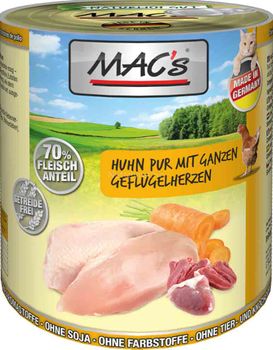 Mac's Kylling og Fjørfehjerter Våtfôr (50-833-1500053236)