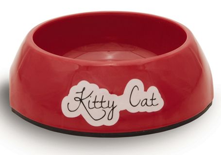 Katteskål Kitty Cat Rød 14cm -Vann-/ Matskål Katt (650430)