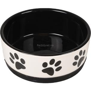 Keramikkskål PRINCE 14cm 440ml Black/ White -Hundeskål (14-518467)