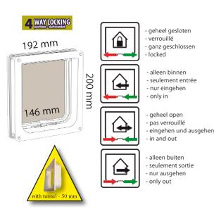 Katteluke 4-veis med Tunnel - Hvit (14-507514)
