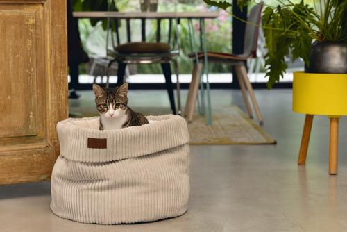 Designed by Lotte Kattekurv i Ribbestoff,  Grå - 35cm (51-716170)