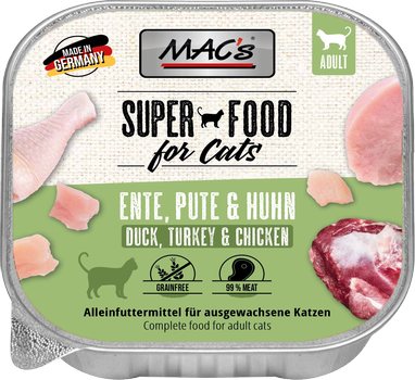 Mac's Super Food for Cats And, Kalkun og Kylling 16x100g - Våtfôr (50-503x16)