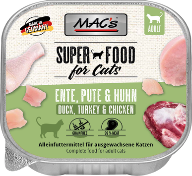 Mac's Super Food for Cats And, Kalkun og Kylling 16x100g - Våtfôr (50-503x16)