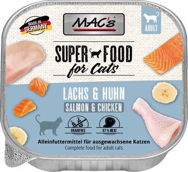 Mac's Super Food for Cats Laks og Kylling 16x100g - Våtfôr (50-504x16)