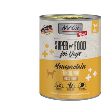 Mac's Super Food for Dogs Monoprotein,  Kalkun Våtfôr - 6pk (50-971x6-1500042305)