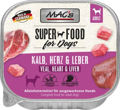 Mac's Super Food for Dogs Kalv, Hjerte og Lever 150g - Våtfôr (50-405)
