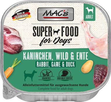Mac's Super Food for Dogs Kanin, Vilt og And 150g - Våtfôr (50-406)