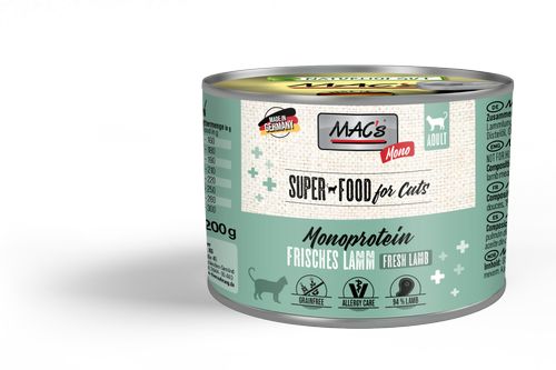 Mac's Mono Super Food for Cats Lam Våtfôr (50-830)