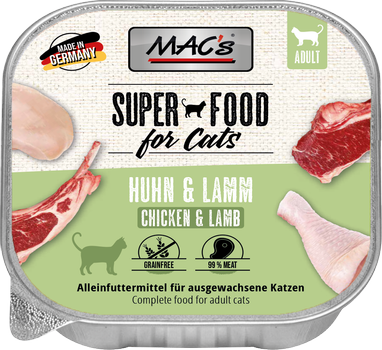 Mac's Super Food for Cats Kylling og Lam 100g - Våtfôr (50-507)
