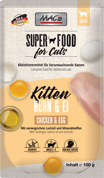 Mac's Super Food for Cats Kylling og Egg 12x100g - Våtfôr (50-847x12)