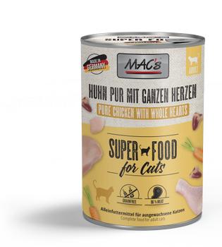 Mac's Super Food for Cats Kylling og Fjørfehjerter Våtfôr (50-833-1500053236)