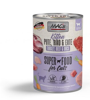 Mac's Super Food for Kittens Kalkun, Storfe og And Våtfôr - 6pk (50-873x6)