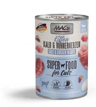 Mac's Super Food for Kittens Kalv og Kyllinghjerter Våtfôr - 6pk (50-875x6)