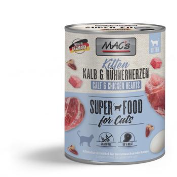 Mac's Super Food for Kittens Kalv og Kyllinghjerter Våtfôr - 6pk (50-845x6)