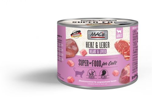 Mac's Super Food for Cats Hjerte og Lever Våtfôr (50-802-1500050087)