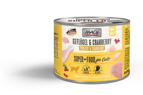  Mac's Super Food for Cats Fjørfe og Tranebær Våtfôr - 6pk