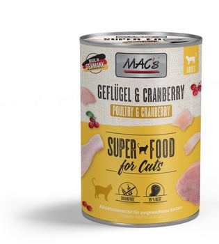 Mac's Super Food for Cats Fjørfe og Tranebær Våtfôr - 6pk (50-801x6)