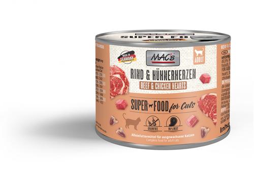 Mac's Super Food for Cats Storfe og Kyllinghjerter 200g - Våtfôr (50-809)