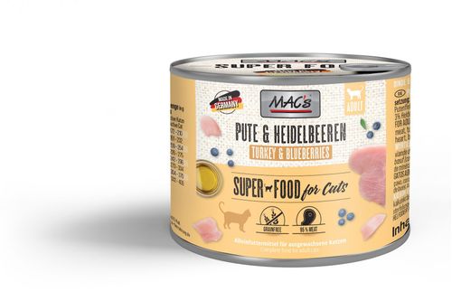 Mac's Super Food for Cats Kalkun og Blåbær Våtfôr - 6pk (50-806x6)