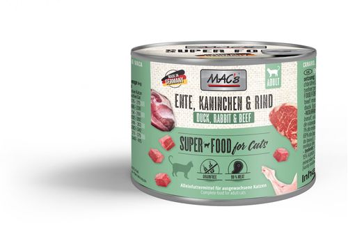 Mac's Super Food for Cats And, Kanin og Storfe Våtfôr  (50-810-1500056694)